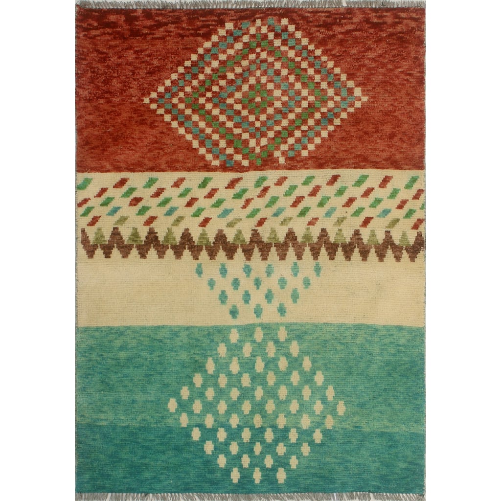 Balochi Adolphus Green/Beige Rug - 3'5" x 4'10"