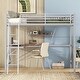 preview thumbnail 12 of 10, Full Size Loft Bed with Desk and Shelf, Sturdy Metal & MDF Frame
