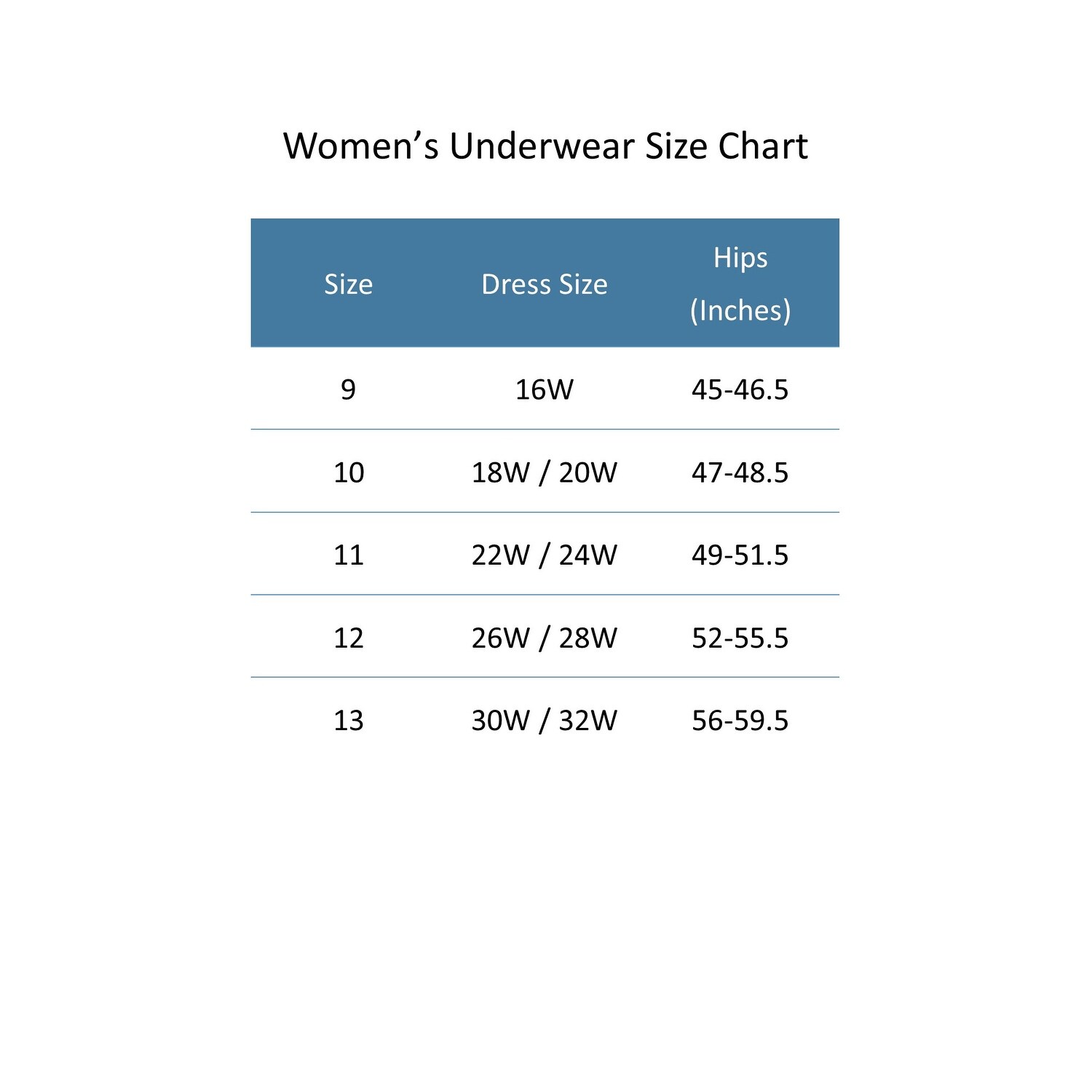 size 13 underwear
