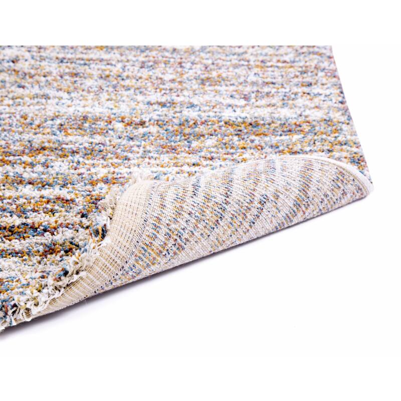 Ivory/Multi Striped Area Rug 8x10 - 8' x 10'