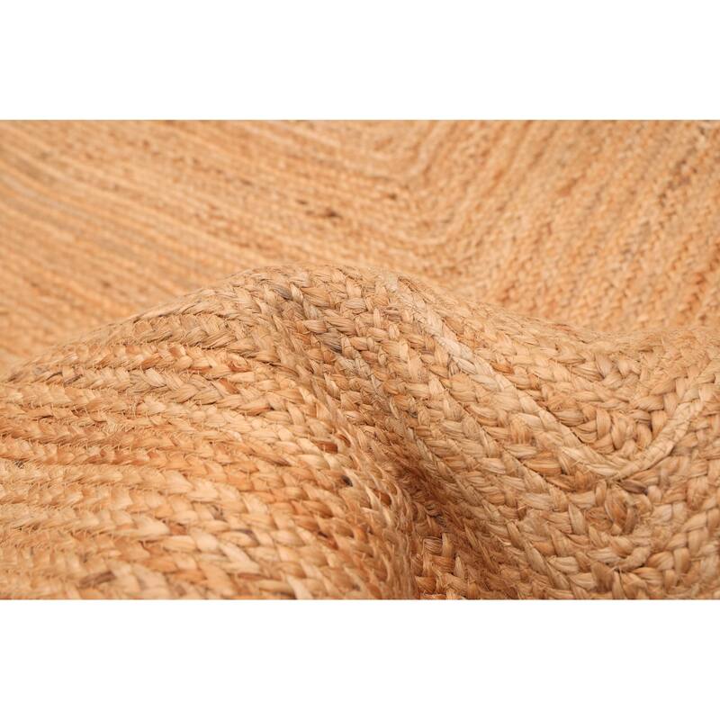 ECARPETGALLERY Braided Weave Palas Denizli Tan Jute Rug - 5'3 x 7'7