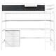 preview thumbnail 11 of 10, Wood Twin Loft Bed with Desk, Blackboard, 3-Drawers and Storage Box, White