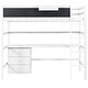 preview thumbnail 26 of 28, Wood Twin Size Loft Bed with Desk, Blackboard, Storage Box, Shelf & 3 Drawers, Safe Design with Guardrails, Grey