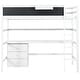 preview thumbnail 11 of 13, Wood Twin Size Loft Bed with Desk, Blackboard, Storage Box, Shelf & 3 Drawers, Safe Design with Guardrails, White