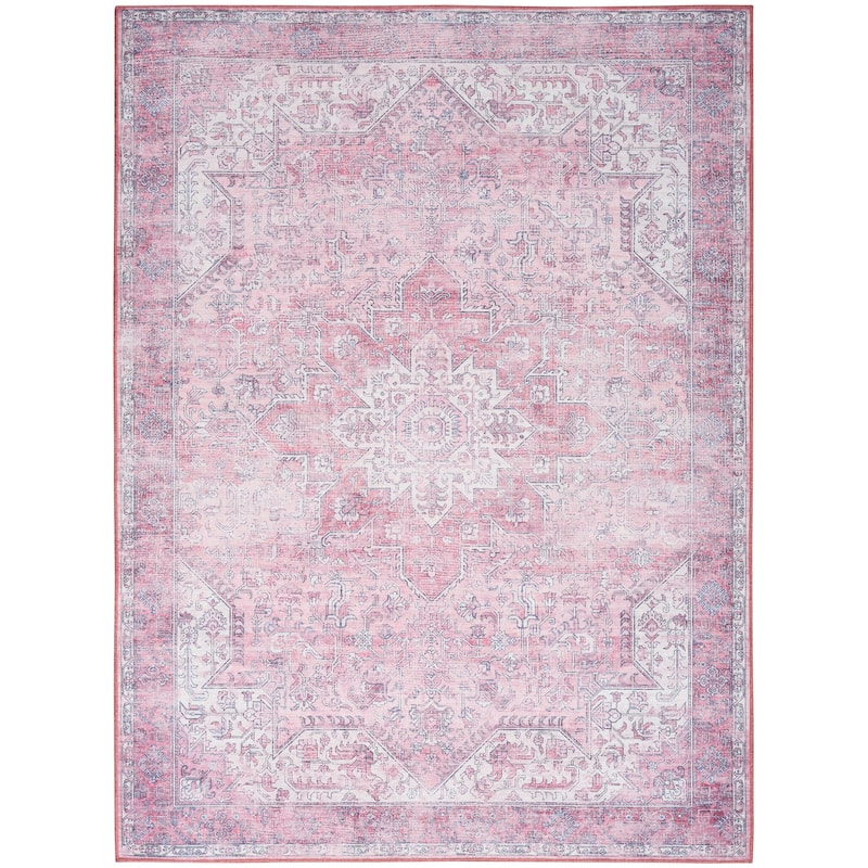 Nourison Washables Indoor only Persian Area Rug - Pink - 6' x 9' - Rectangle