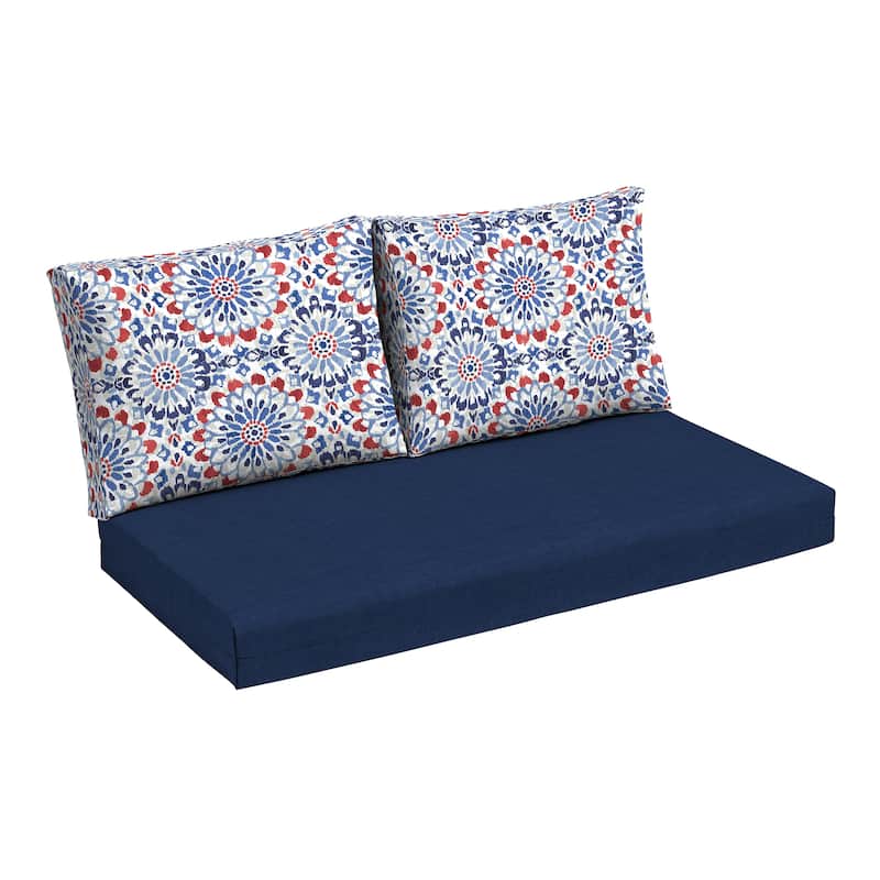 ARDEN Outdoor Loveseat Cushion Set, 48 x 24 - Clark Blue