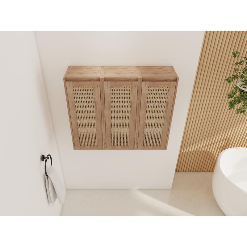 36" Bathroom Side Cabinet,Soft Close Doors,Float Mounting Design