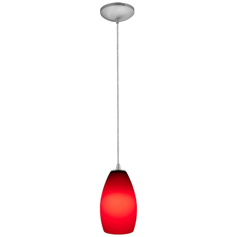 Access Lighting Champagne 1 Light LED Pendant - 5" Wide with Red Glass