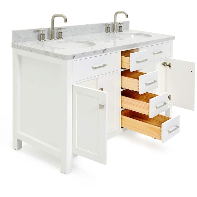Ariel H061DCWOVO Bristol 61" Free Standing Double Oval Basin Vanity