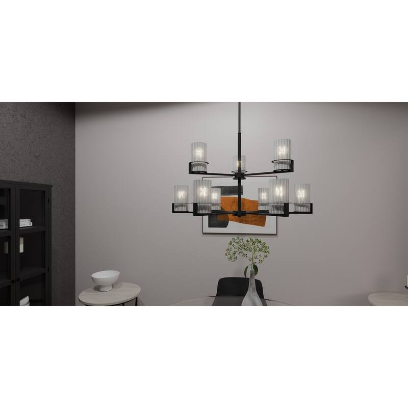 Seymour 9-Light Matte Black Chandelier