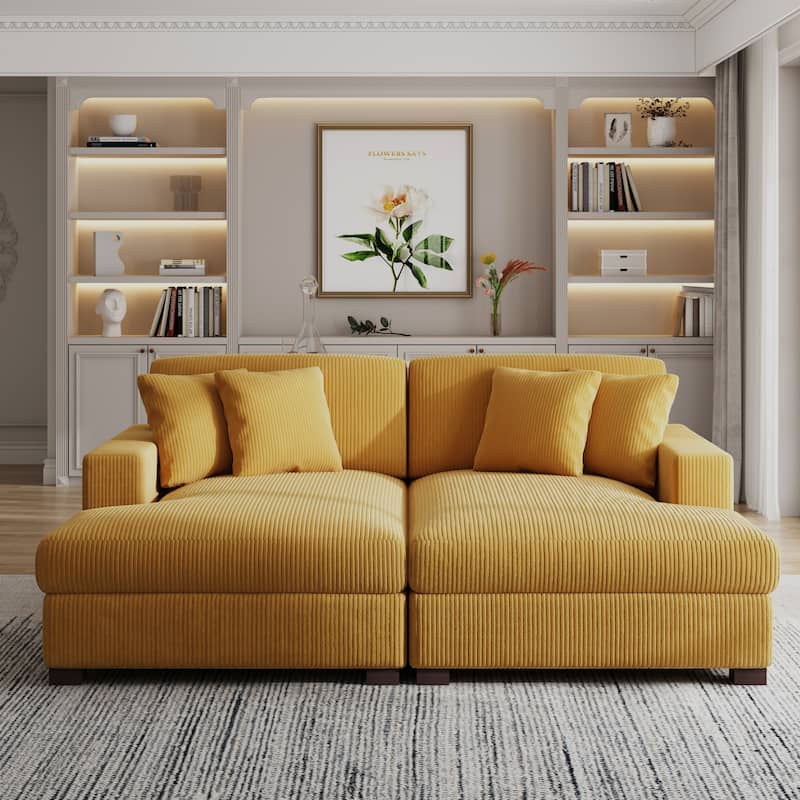 Oversized Modular Sectional Sofa Set with Pillows for Living Room