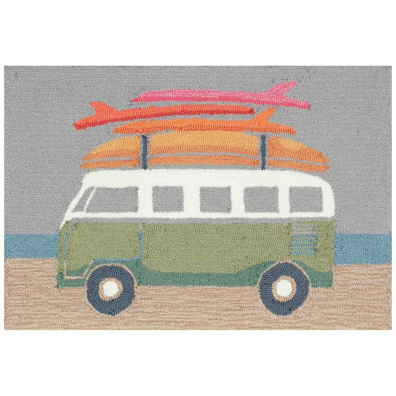 Liora Manne Frontporch Van Life Indoor/Outdoor Area Rug - 2'6" x 4' - Aqua