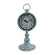 preview thumbnail 1 of 3, 13 Inch Decorative Table Clock, Iron, Vintage Inspired Design, Aqua Blue Blue