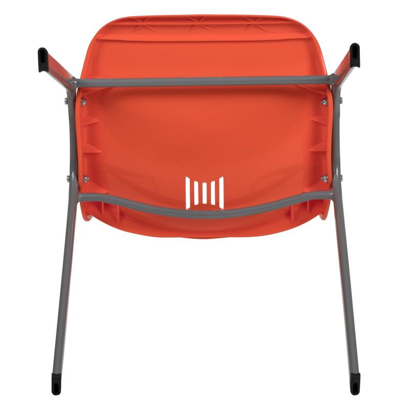 880 lb. Capacity Ergonomic Shell Stack Chair with Metal Frame