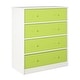preview thumbnail 11 of 14, Ameriwood Home Mya Park Tall Dresser with 4 Fabric Bins White/Green Bins