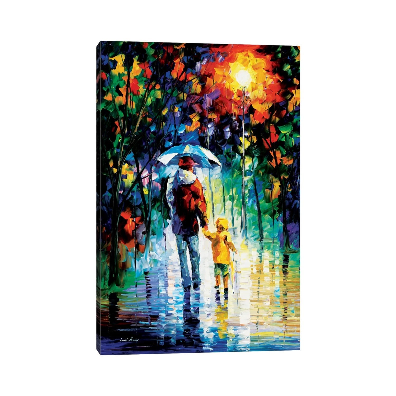 Walking in the Rain - rain painting by L.Afremov