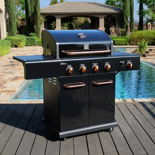Kenmore 4 Burner Propane Gas Grill with Searing Side Burner in Black Copper Bed Bath Beyond 31300237