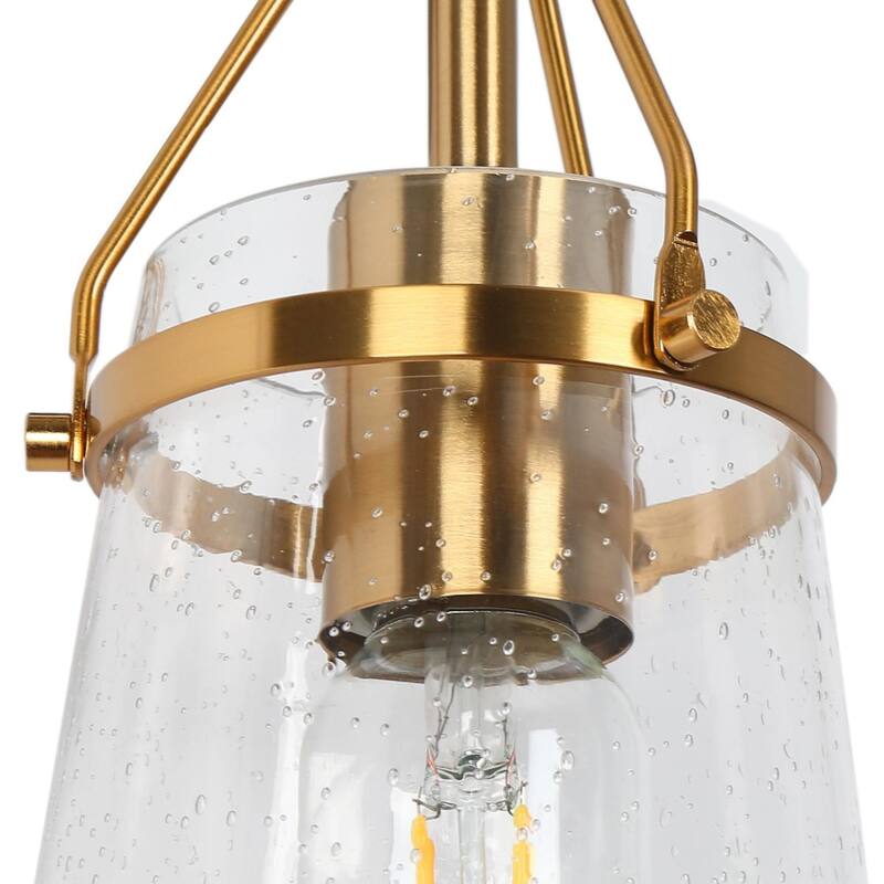 Haye Modern Gold Black 1-Light Wall Sconces Glass Bathroom Vanity Lights - L 5.5" x W 6.7" x H 13.8"