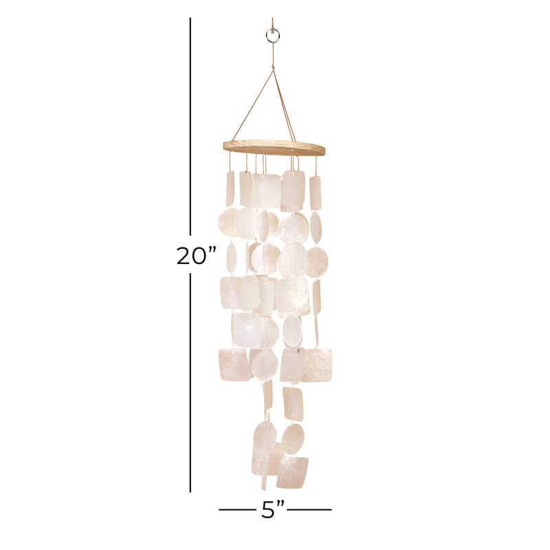 Teal Capiz Shell Waterfall Windchime