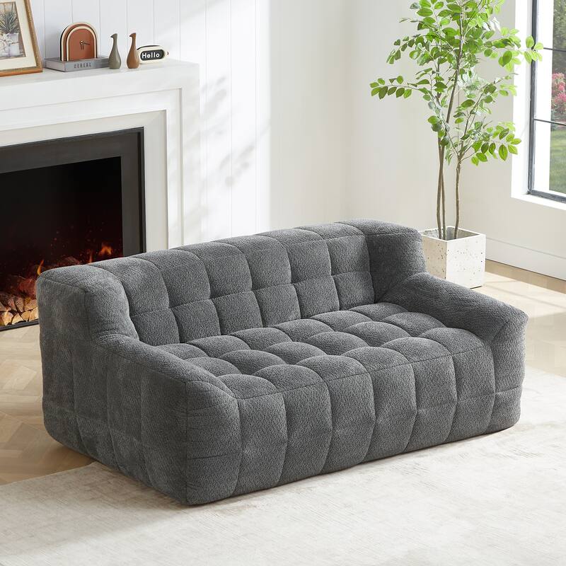Full Compression Sofa with Memoru Foam Fill, No Assembly - Grey