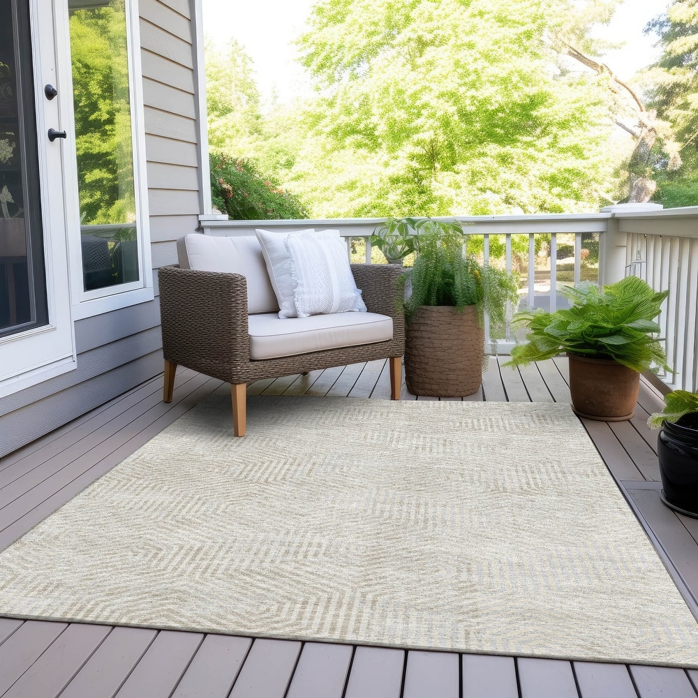 Machine Washable Indoor/ Outdoor Chantille Contemporary Maze Rug