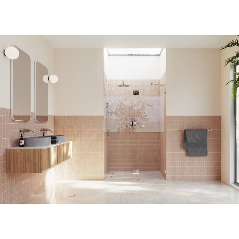Glass Warehouse 78" x 54.5" Frameless Shower Door - Glass Hinge