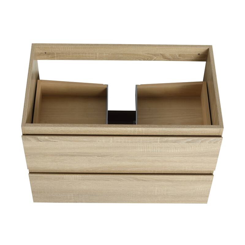 Vanity with Thick Edge Resin Sink, Soft-Close Drawers, Water-Resistant Melamine Surface (Sink and Cabinet Only)