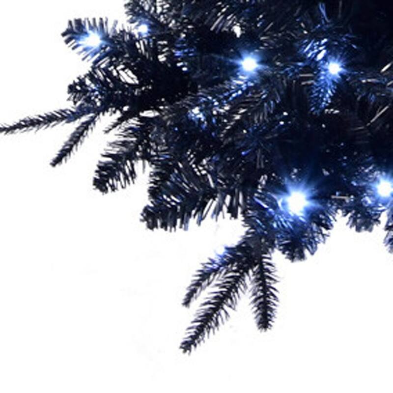 HomeRoots 8' Black Pre Lit Full Fir Christmas Tree - 60.00 in. x 96.00 in. x 60.00 in.