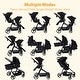 preview thumbnail 3 of 6, Double Stroller Tandem Stroller for Infant and Toddler, Foldable Pushchair Bassinet Pram