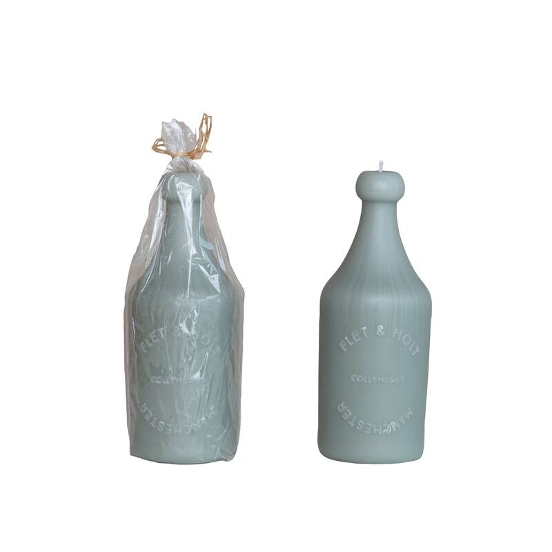 Unscented Bottle Shaped Candles - Grey - 2 Piece
