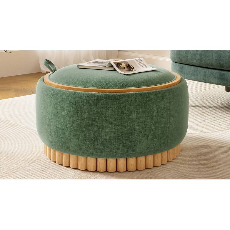 Modern Round Tufted Ottoman