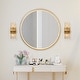 preview thumbnail 5 of 9, Modern Glam 2-Light Reversible Art Deco Bathroom Sconce with Gold Foil Acrylic shade - H 14.2" x W 5.1"