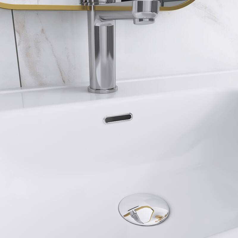Floating Bathroom Vanity Integrated White Ceramic Sink