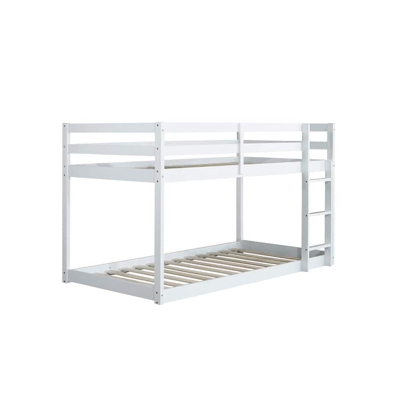 Twin Loft Bed with Dual 13-Slat Platforms and Low-Profile Design (200lb Capacity per Level)