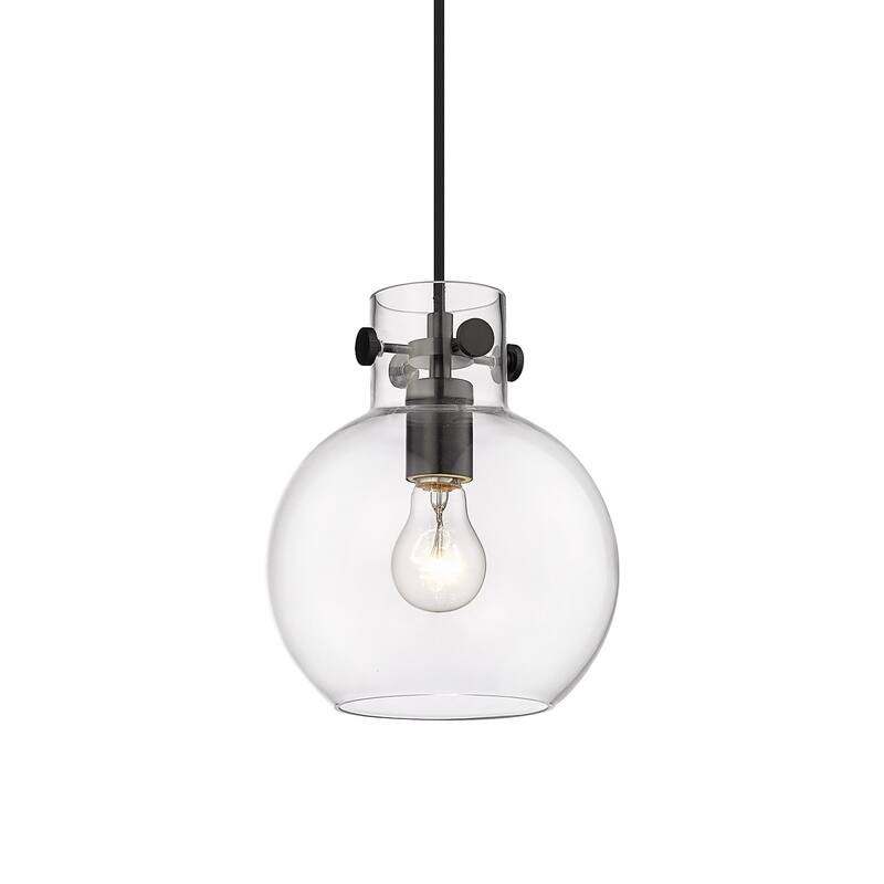 Innovations Lighting 410-1PS-9-8 Newton Sphere Pendant Newton Sphere - Matte Black / Clear