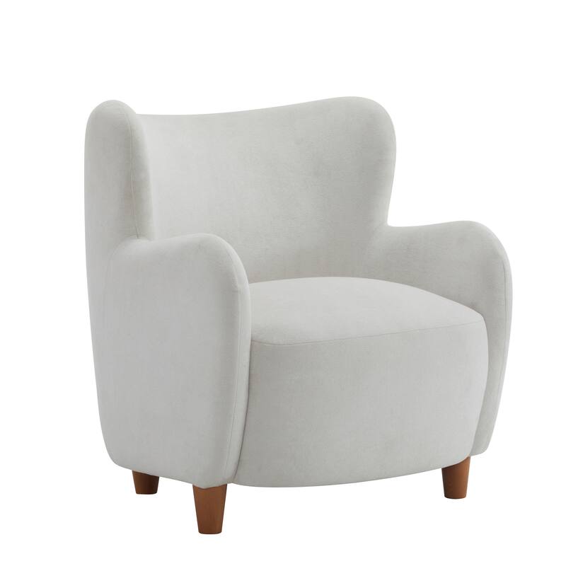 Bacho Fabric Wingback Accent Chair by Christopher Knight Home - White