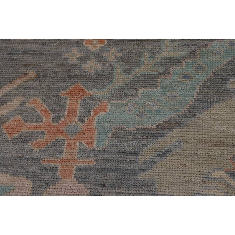 Oushak Turkish Area Rug Handmade Grey Vegetable Dye Wool Carpet - 9'6"x 11'10"