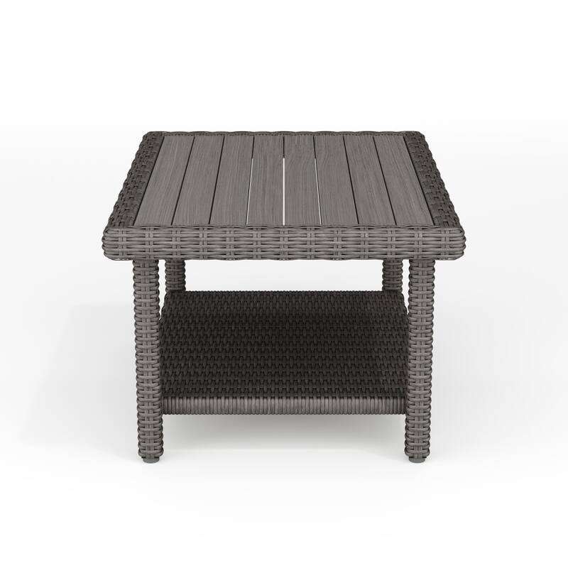 Martha Stewart 4pc Outdoor Rattan Wicker Patio Conversation Set with All-Weather Cushions - 33"W x 32"D x 29.5"H