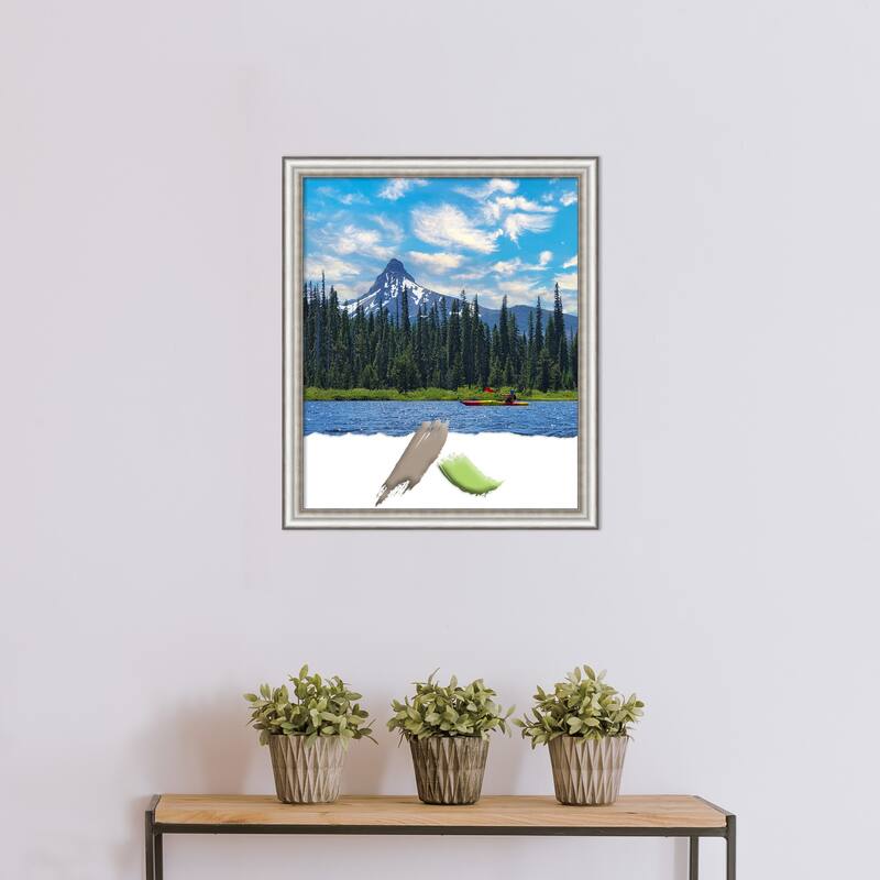 Salon Silver Narrow Picture Frame, Photo Frame, Artwork Frame - 20x24 - Salon Silver Narrow