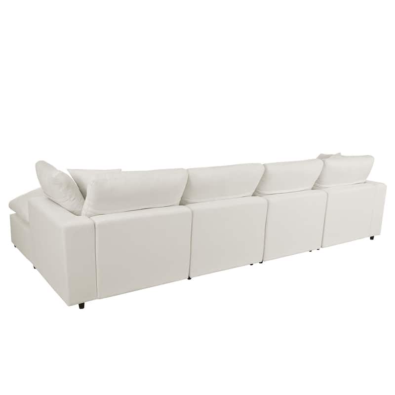 Merax Modern Large U-Shape Sectional Sofa, 2 Large Chaise with Removable Ottomans