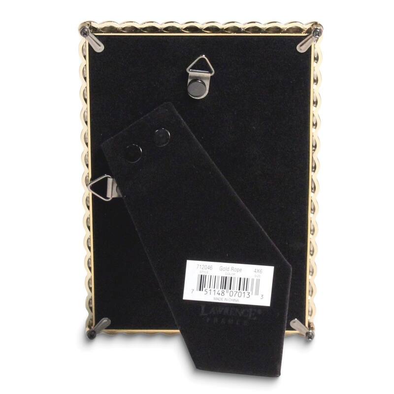 Curata Gold-Tone 4x6 Rope Metal Photo Frame