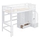preview thumbnail 9 of 37, Twin All-in-one Children's Loft Bed Frame w/ Desk, Wardrobe, Drawers