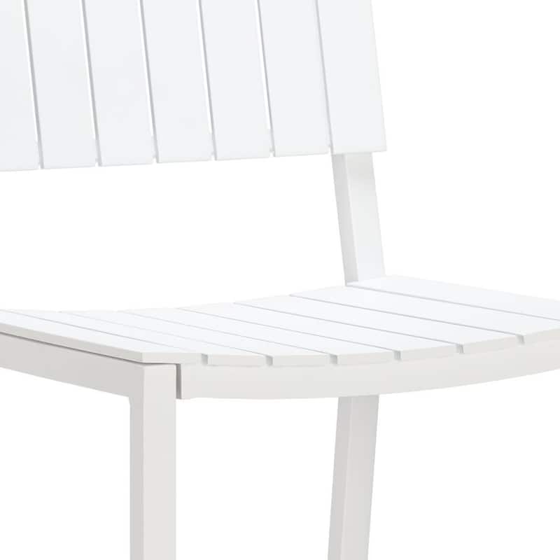 HomeRoots 30" White Aluminum Outdoor Bar Height Chair
