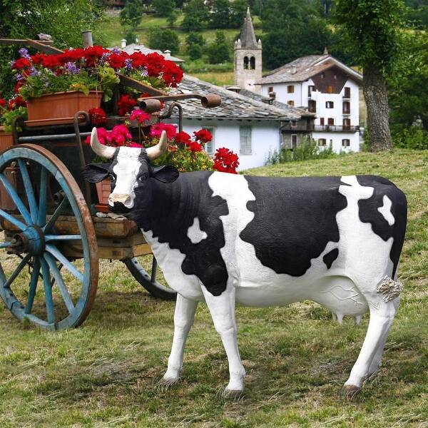 Design Toscano The Grand-Scale Wildlife Holstein Cow Statue