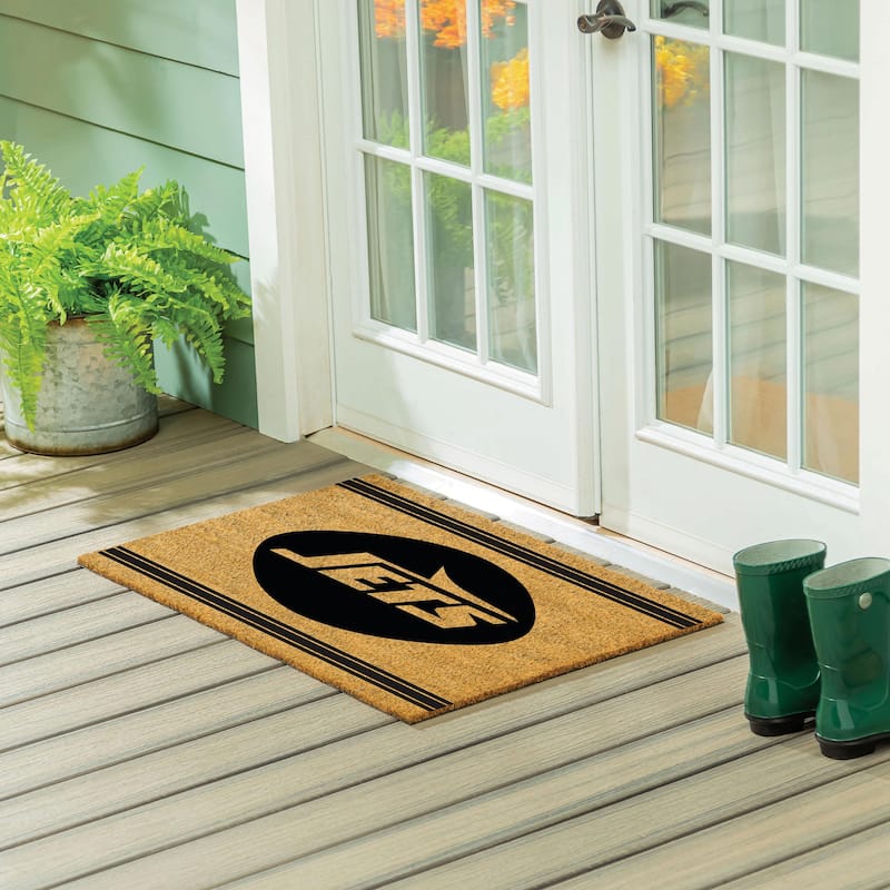 New York Jets Monochrome Indoor/Outdoor Coir Door Mat
