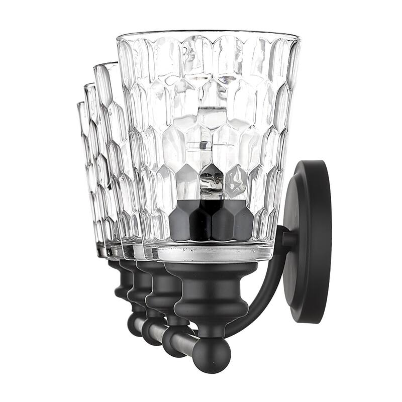 Modern Transitional Hardwired Wall Light with Reversible Mount and Clear Glass Shade LED Compatible