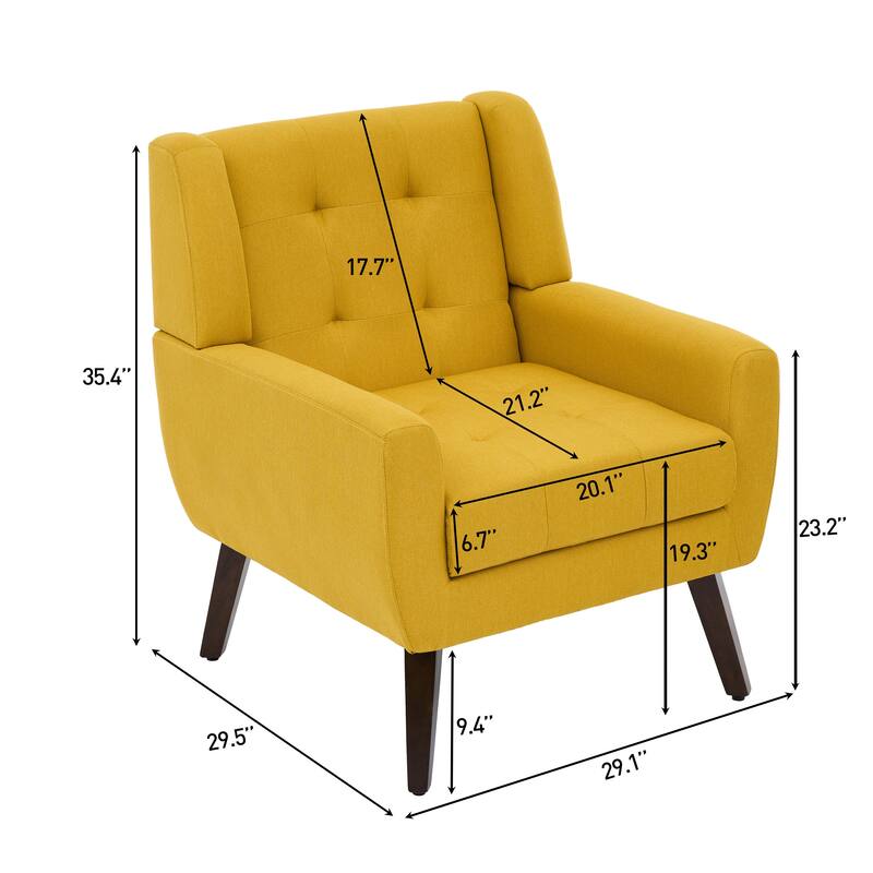 Set of 2 Tufted Upholstered Accent Armchair