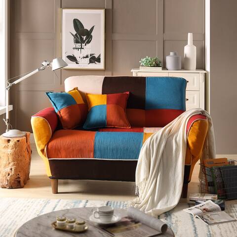Small Space Colorful Sleeper Sofa, Solid wood frame and four solid wood legs Chair for Livingroom,