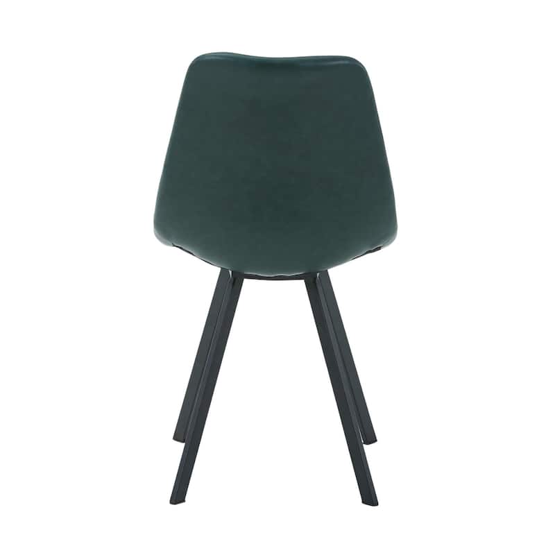 Markley Modern Ergonomic Leather Dining Chair with Black Steel Legs, Scratch-Resistant & Comfortable Kitchen Chair