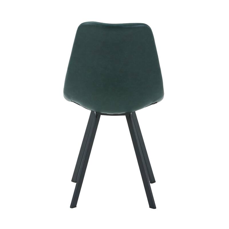 Markley Modern PU Leather Upholstered Ergonomic Mid-Back Accent Chair with Metal Legs for Home Kitchen or Living Room (Set of 4)